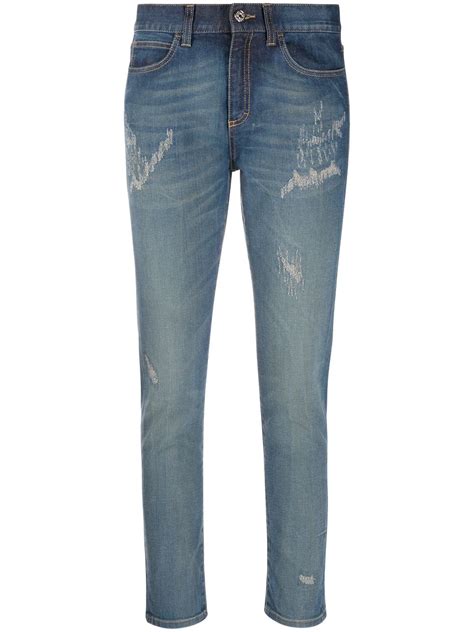 gucci cropped jeans|Gucci distressed jeans.